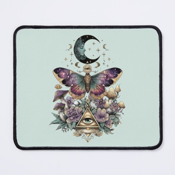 Item preview, Celestial and mystical pink, purple and gold lunar moth designed and sold by FatBirdie.