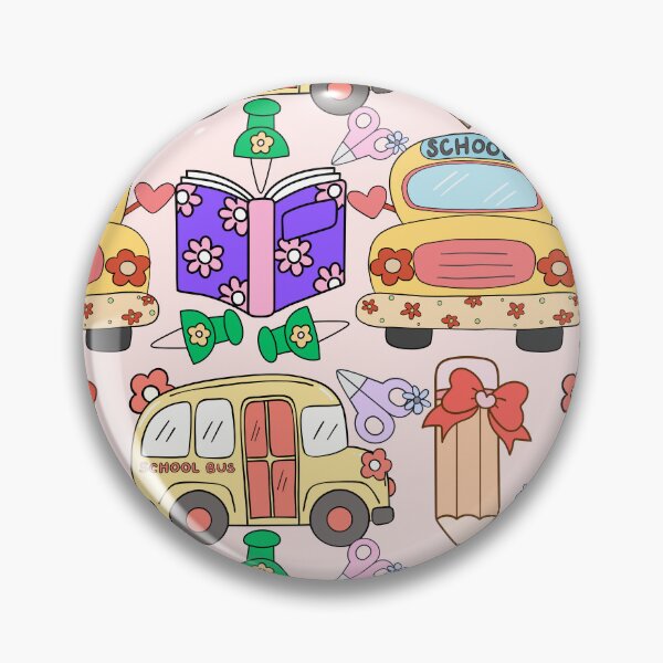 Item preview, Cute School Bus and Supplies Seamless Pattern designed and sold by digitaldemart.