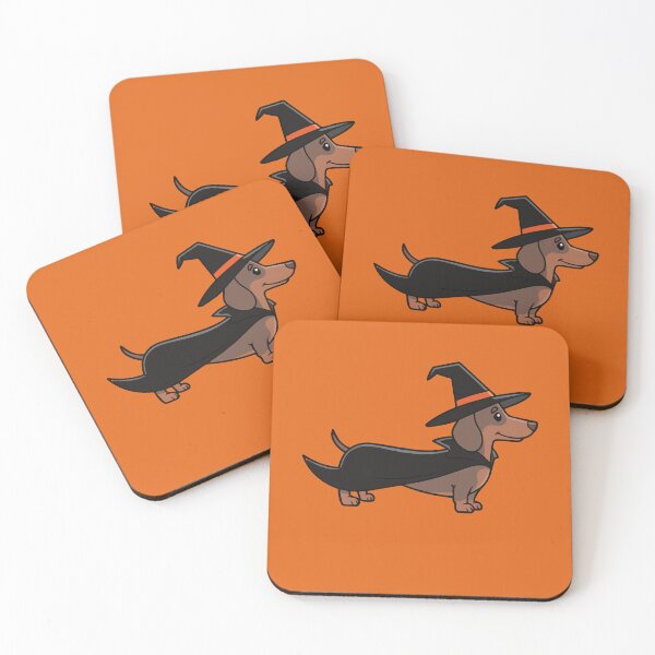Item preview, Cute Halloween Dachshund in Witch Costume Spooky Wiener Dog Art designed and sold by FreshVibe Prints.