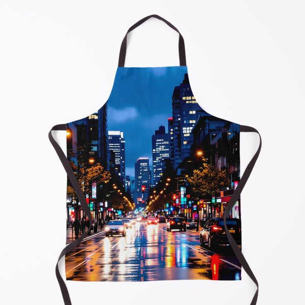 Item preview, dark rainy city night round design designed and sold by SmashingDeals.