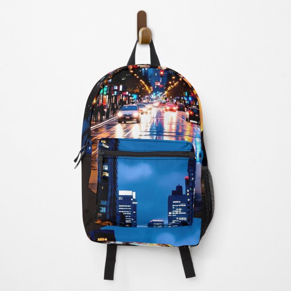 Item preview, dark rainy city night round design designed and sold by SmashingDeals.