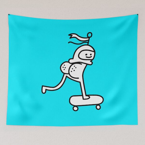 Item preview, Space Butt - Astronaut skating surreal cute designed and sold by Porky Roebuck.