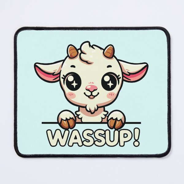 Item preview, Kawaii Goat Saying Wassup | Cute Funny Cartoon Farm Animal Design | Goat Design for Animal Lovers | Kawaii Style Tee designed and sold by DigitalFhaiz.