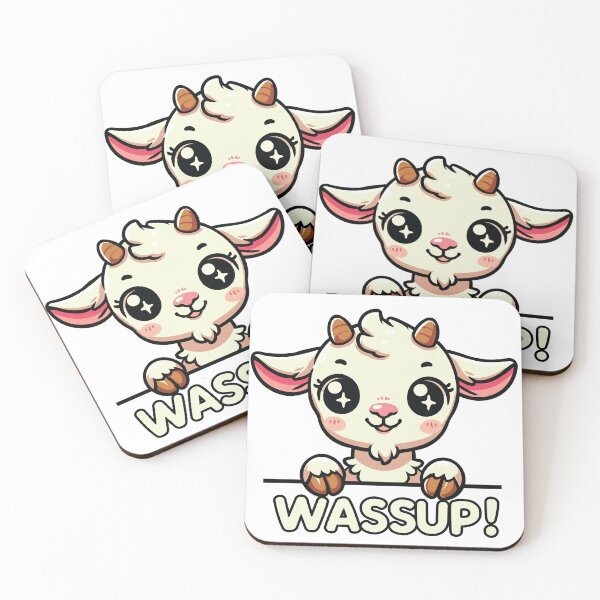 Item preview, Kawaii Goat Saying Wassup | Cute Funny Cartoon Farm Animal Design | Goat Design for Animal Lovers | Kawaii Style Tee designed and sold by DigitalFhaiz.