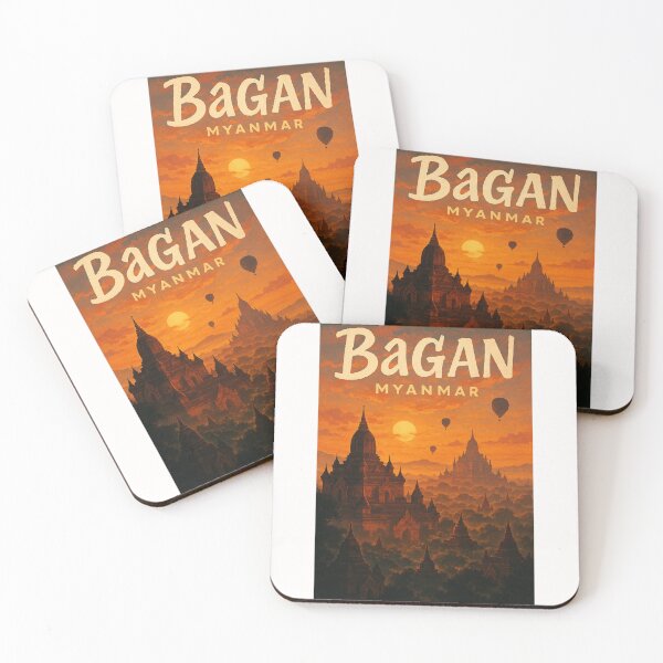 Item preview, Bagan Myanmar Pagodas and Sunset Balloons designed and sold by Places On Earth.