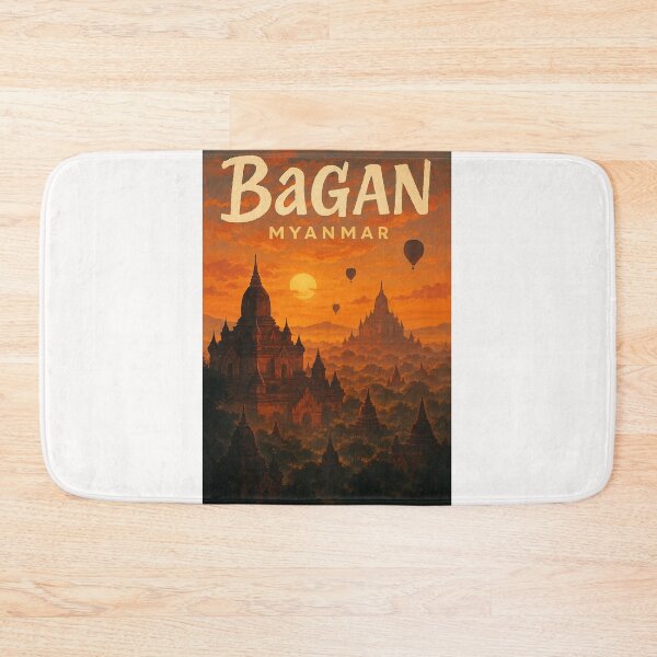 Item preview, Bagan Myanmar Pagodas and Sunset Balloons designed and sold by Places On Earth.