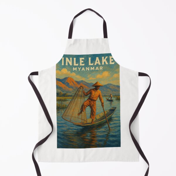 Item preview, Inle Lake Myanmar Fisherman and Mountains designed and sold by Places On Earth.