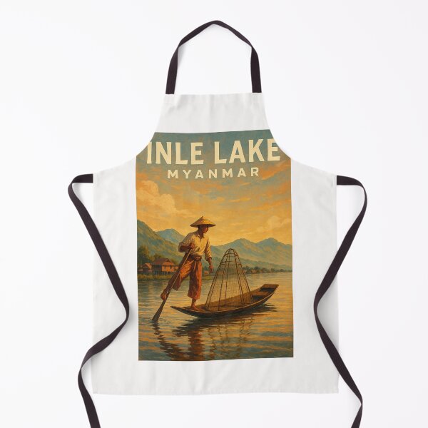 Item preview, Inle Lake Myanmar Leg-Rowing Fisherman Near Village designed and sold by Places On Earth.