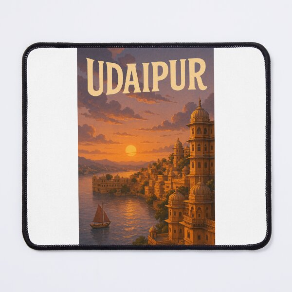 Item preview, Udaipur India Lake Pichola and Cityscape at Sunset designed and sold by Places On Earth.