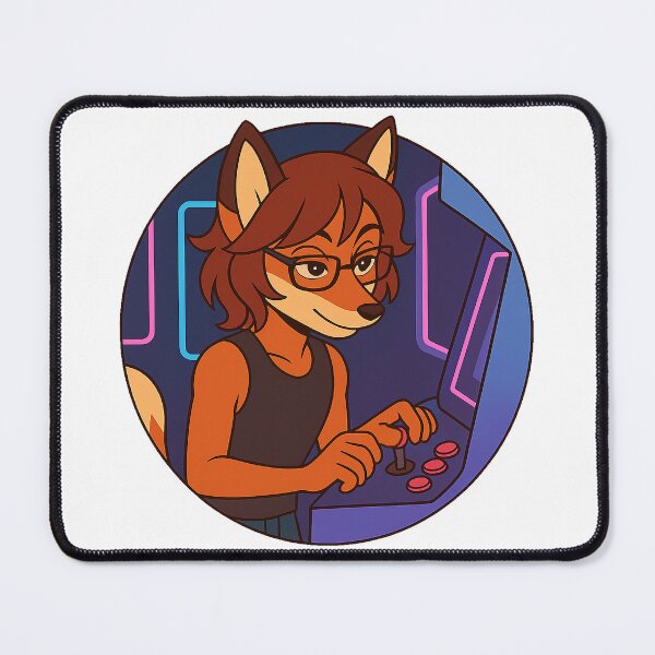 Item preview, Furry Fox at the Arcade – Retro Neon Vibes designed and sold by CaliLuminos.