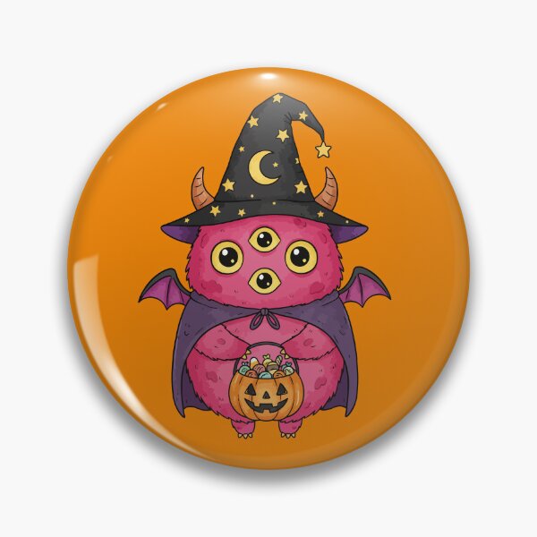 Item preview, Adorable Pink Monster in Witch Hat designed and sold by brexastore.