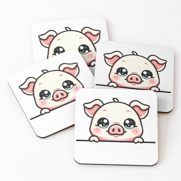 Item preview, Kawaii Pig Peeking Illustration | Cute Chibi Piglet Design | Funny Piggy Cartoon Design | Cartoon Farm Animal | Kawaii Style Tee designed and sold by DigitalFhaiz.