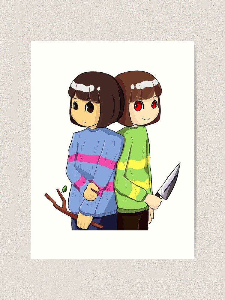 Undertale Frisk And Chara Art Print By Msgirlyplayer Redbubble
