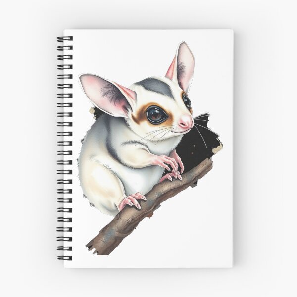 Item preview, Cute Sugar Glider on Branch Illustration, Adorable Kawaii Gliding Pet Art designed and sold by EllDAV777.