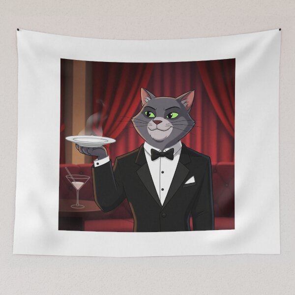 Item preview, The Sophisticated Cat Waiter Service designed and sold by catlovers2025.