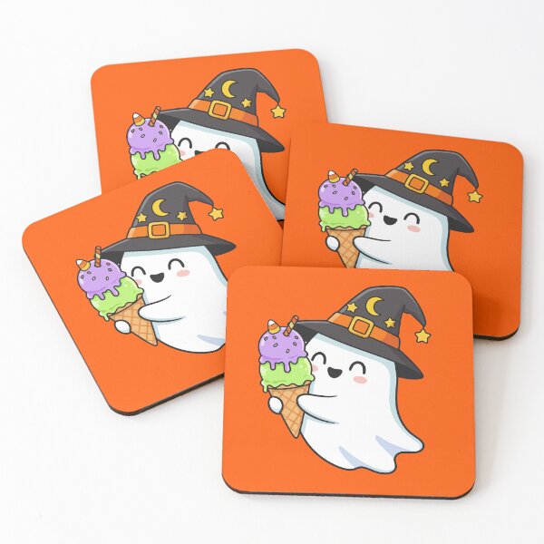 Item preview, Cute Ghost Eating Halloween Ice Cream designed and sold by brexastore.