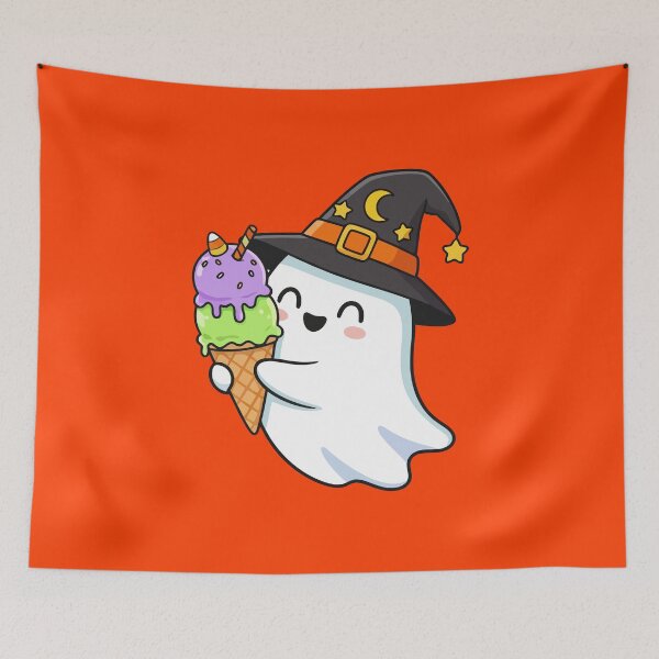 Item preview, Cute Ghost Eating Halloween Ice Cream designed and sold by brexastore.