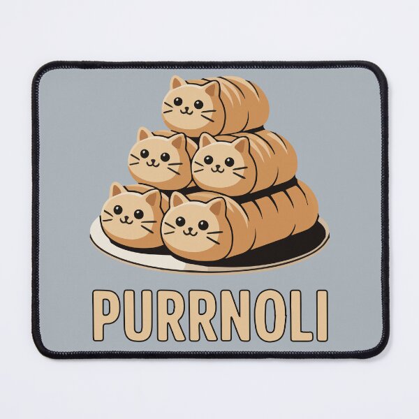Item preview, Purrnoli Pastry Cats Funny Italian Food Pun Dessert Cat Design designed and sold by FreshVibe Prints.