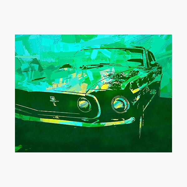 Mustang Mach i Green Pop Photographic Print