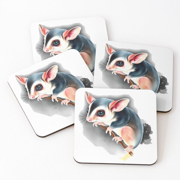Item preview, Cute Kawaii Sugar Glider on Branch Illustration, Adorable Baby Gliding Pet Art designed and sold by EllDAV777.