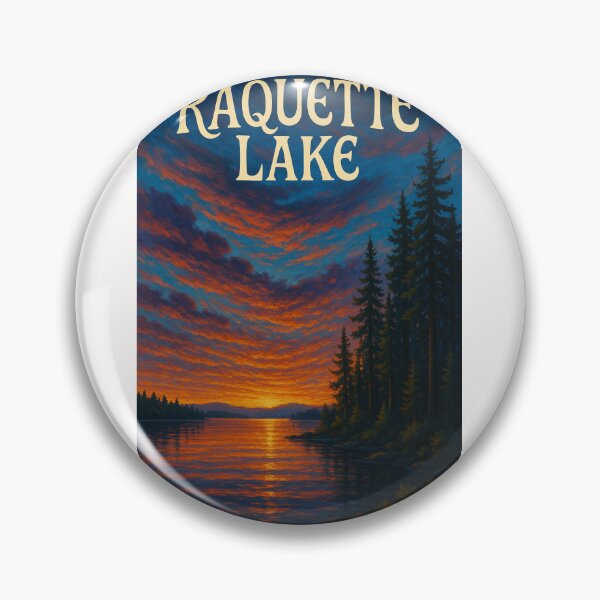 Item preview,  Raquette Lake, New York – Fiery Sunset Over Adirondack Pines designed and sold by Places On Earth.