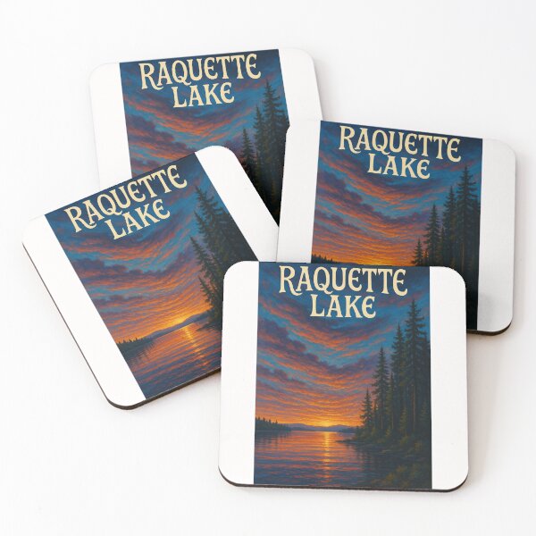 Item preview,  Raquette Lake, New York – Fiery Sunset Over Adirondack Pines designed and sold by Places On Earth.