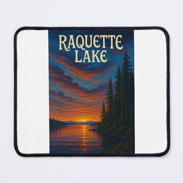 Item preview, Raquette Lake, New York – Fiery Sunset Over Adirondack Pines designed and sold by Places On Earth.