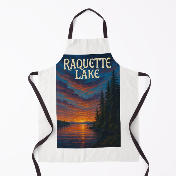 Item preview, Raquette Lake, New York – Fiery Sunset Over Adirondack Pines designed and sold by Places On Earth.