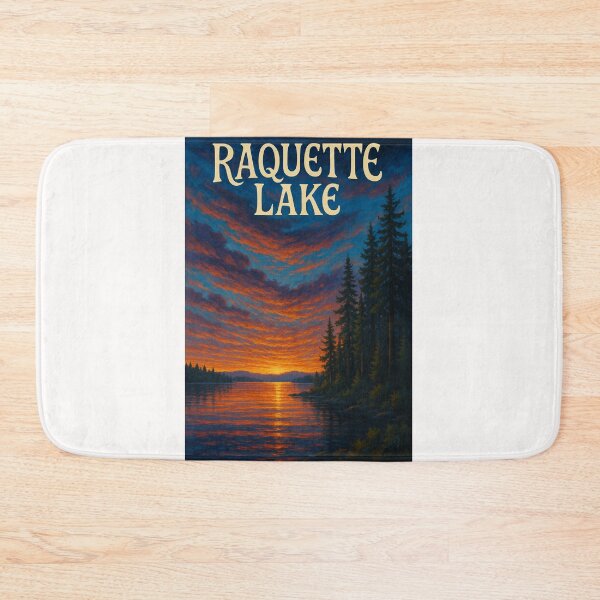 Item preview,  Raquette Lake, New York – Fiery Sunset Over Adirondack Pines designed and sold by Places On Earth.