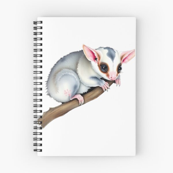 Item preview, Cute Kawaii Baby Sugar Glider on Branch, Adorable Flying Squirrel Pet Art designed and sold by EllDAV777.