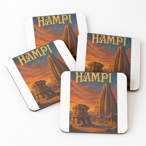 Item preview,  Hampi, Karnataka – Virupaksha Temple and Stone Chariot at Dusk designed and sold by Places On Earth.