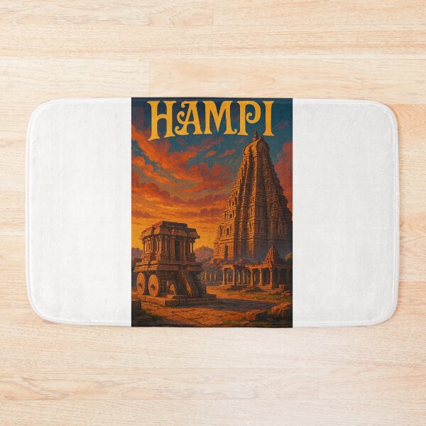 Item preview,  Hampi, Karnataka – Virupaksha Temple and Stone Chariot at Dusk designed and sold by Places On Earth.