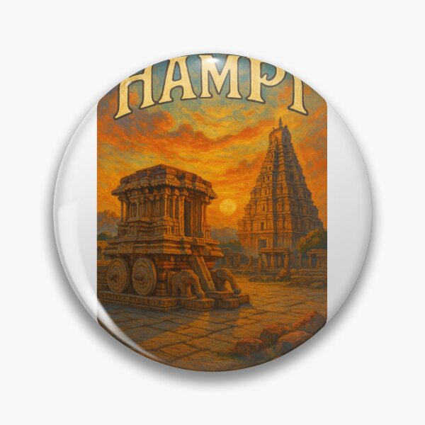 Item preview,  Hampi, Karnataka – Stone Chariot and Virupaksha Temple at Sunset designed and sold by Places On Earth.