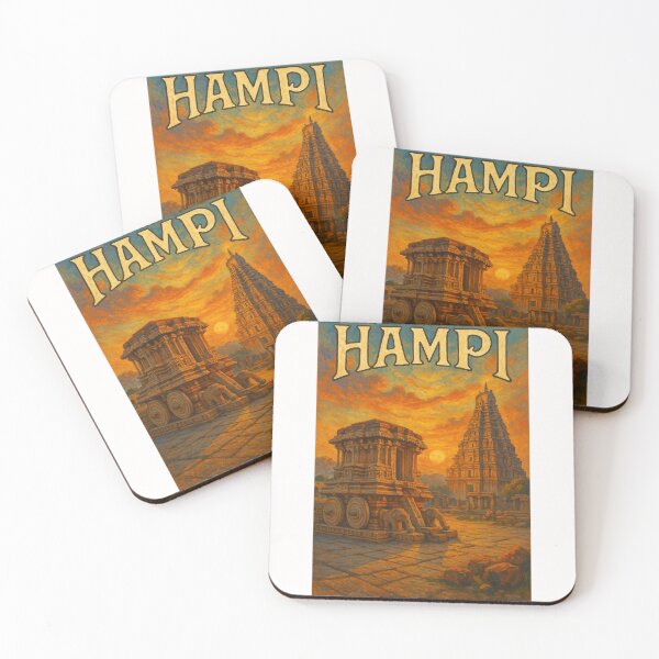 Item preview,  Hampi, Karnataka – Stone Chariot and Virupaksha Temple at Sunset designed and sold by Places On Earth.