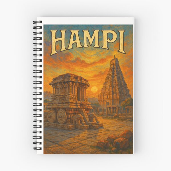 Item preview,  Hampi, Karnataka – Stone Chariot and Virupaksha Temple at Sunset designed and sold by Places On Earth.
