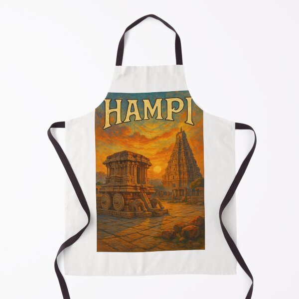 Item preview,  Hampi, Karnataka – Stone Chariot and Virupaksha Temple at Sunset designed and sold by Places On Earth.