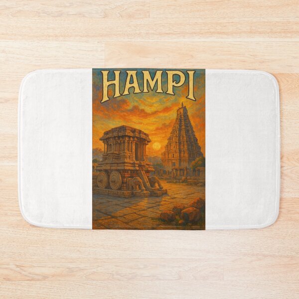 Item preview,  Hampi, Karnataka – Stone Chariot and Virupaksha Temple at Sunset designed and sold by Places On Earth.