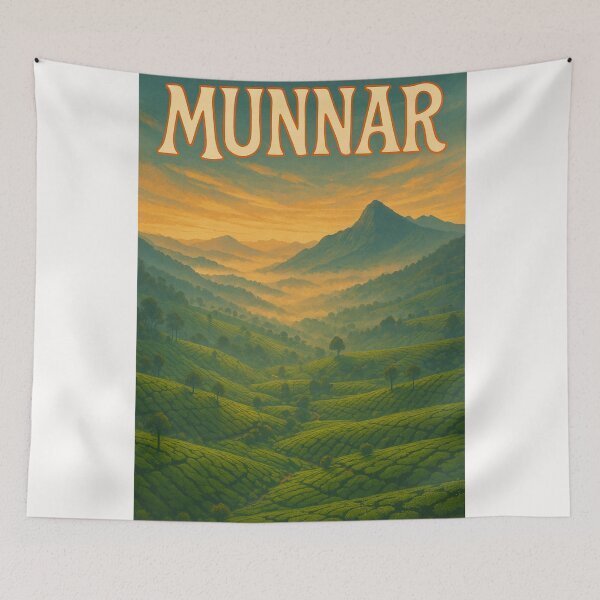 Item preview,  Munnar, Kerala – Morning Mists over Tea Plantations and Hills designed and sold by Places On Earth.