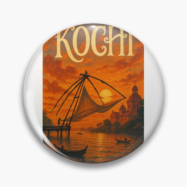 Item preview,  Kochi, Kerala – Sunset Behind Chinese Fishing Nets and Backwaters designed and sold by Places On Earth.