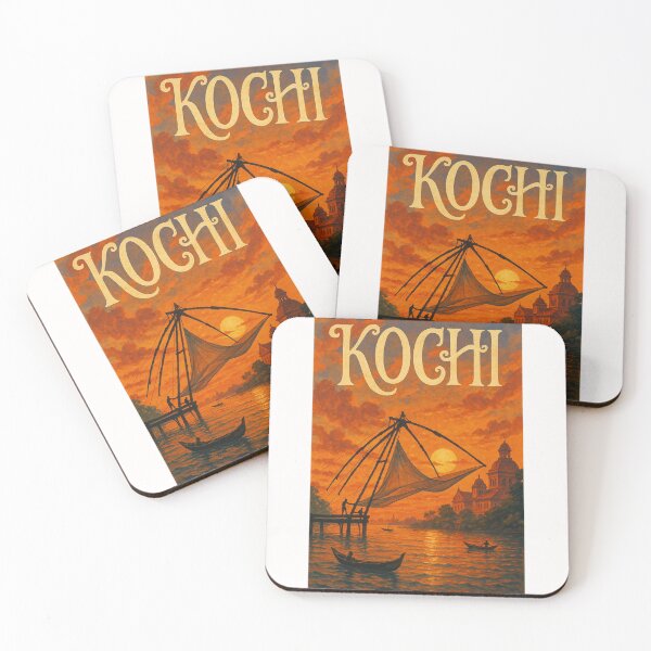 Item preview,  Kochi, Kerala – Sunset Behind Chinese Fishing Nets and Backwaters designed and sold by Places On Earth.