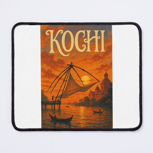 Item preview,  Kochi, Kerala – Sunset Behind Chinese Fishing Nets and Backwaters designed and sold by Places On Earth.