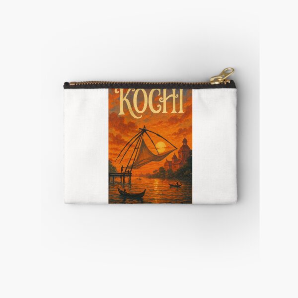 Item preview,  Kochi, Kerala – Sunset Behind Chinese Fishing Nets and Backwaters designed and sold by Places On Earth.