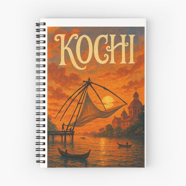 Item preview,  Kochi, Kerala – Sunset Behind Chinese Fishing Nets and Backwaters designed and sold by Places On Earth.
