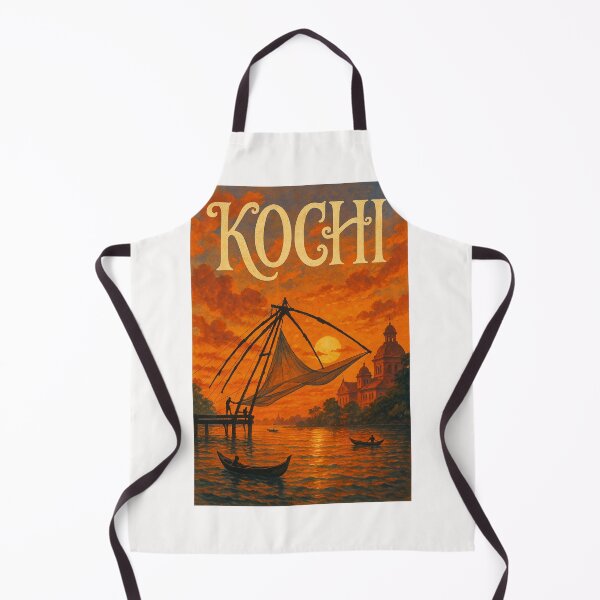 Item preview, Kochi, Kerala – Sunset Behind Chinese Fishing Nets and Backwaters designed and sold by Places On Earth.
