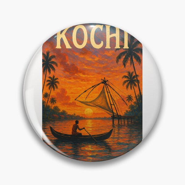 Item preview,  Kochi, Kerala – Golden Waters and Chinese Fishing Nets at Dusk designed and sold by Places On Earth.