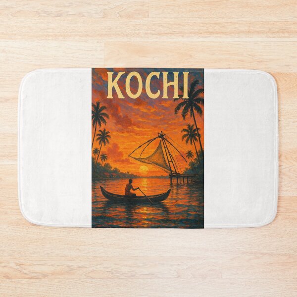 Item preview,  Kochi, Kerala – Golden Waters and Chinese Fishing Nets at Dusk designed and sold by Places On Earth.