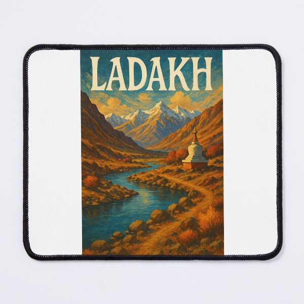 Item preview, Ladakh, India – Himalayan Valley and White Chorten by River designed and sold by Places On Earth.
