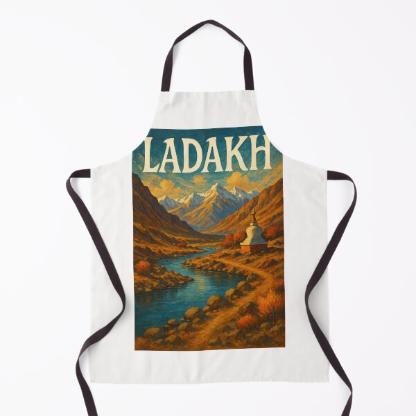 Item preview, Ladakh, India – Himalayan Valley and White Chorten by River designed and sold by Places On Earth.