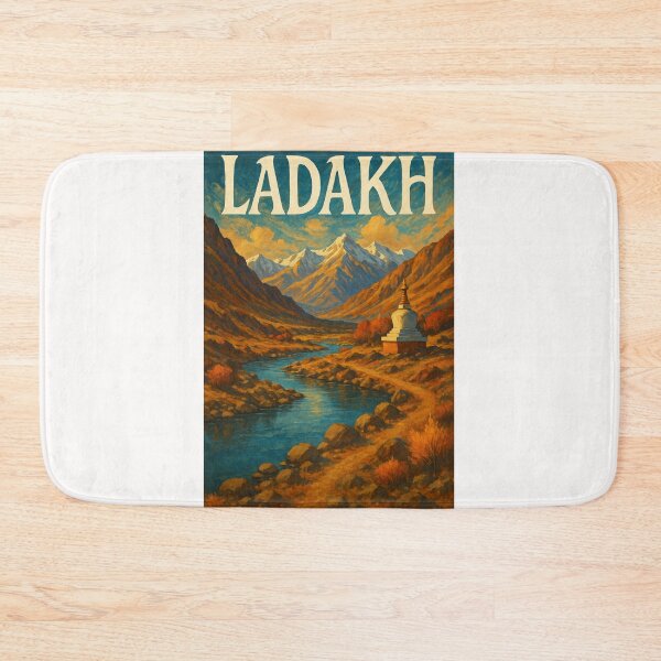 Item preview,  Ladakh, India – Himalayan Valley and White Chorten by River designed and sold by Places On Earth.
