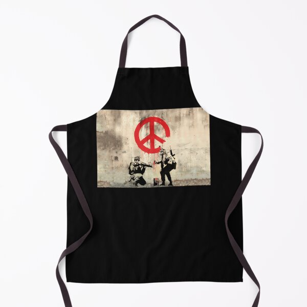 Item preview, Soldiers Painting Peace Symbol On Wall - Banksy Pacifistic Street Art Mural designed and sold by donnieivettebz.